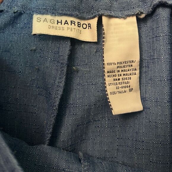 VTG Sag Harbor Blue 3/4 Sleeve Blazer Size 12P Pants Size 8P Suit Separates Form - Picture 12 of 14